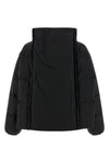 quilted and goose feather padded fabric down jacket