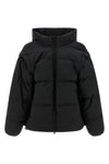 quilted and goose feather padded fabric down jacket