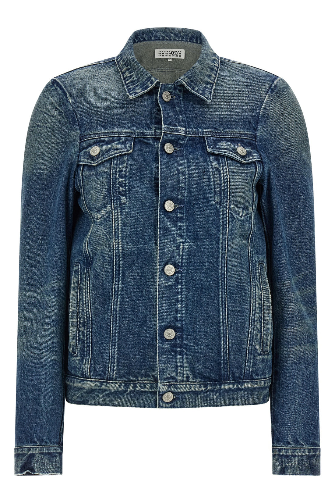 MM6 38 stone-washed cotton denim jacket