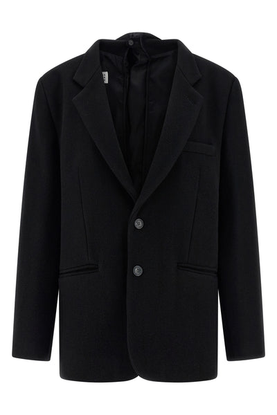 single-breasted wool blazer