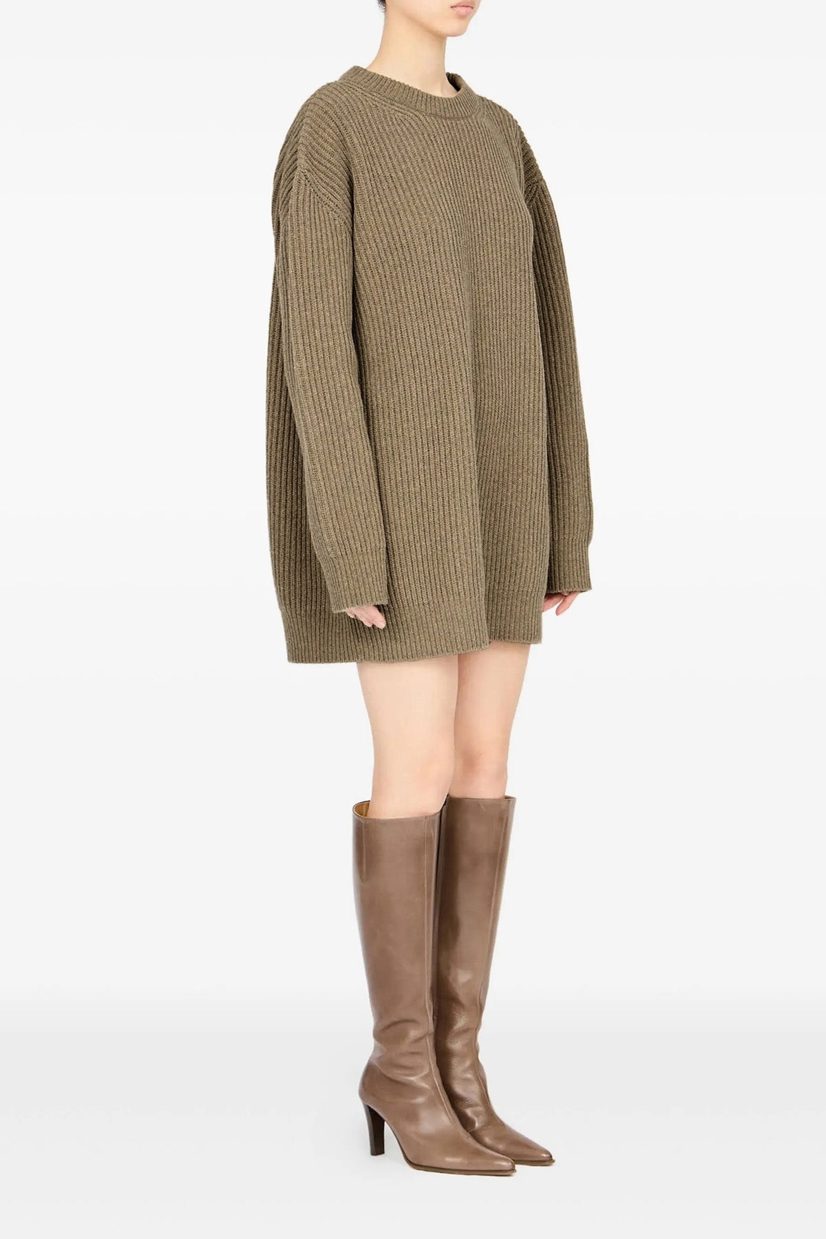 ribbed wool knit mini dress