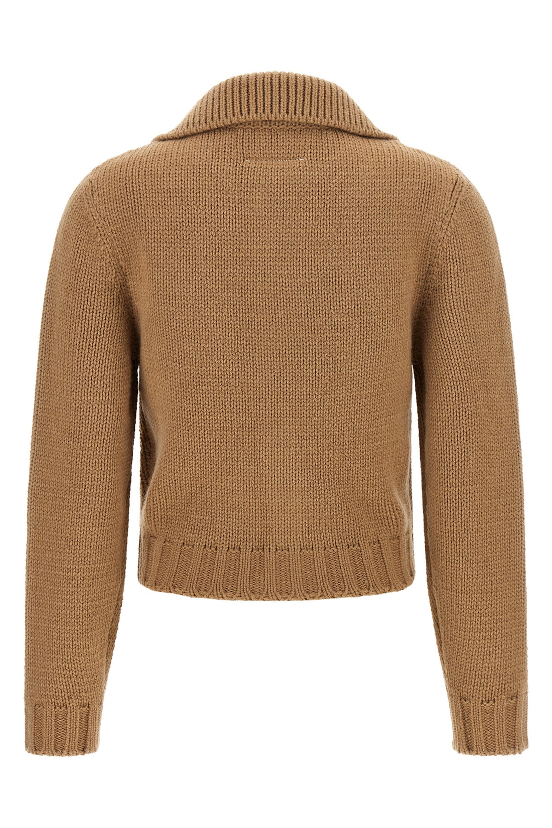 MM6 L the maison margiela mm6 cardigan redefines knitwear codes through a cropped silh