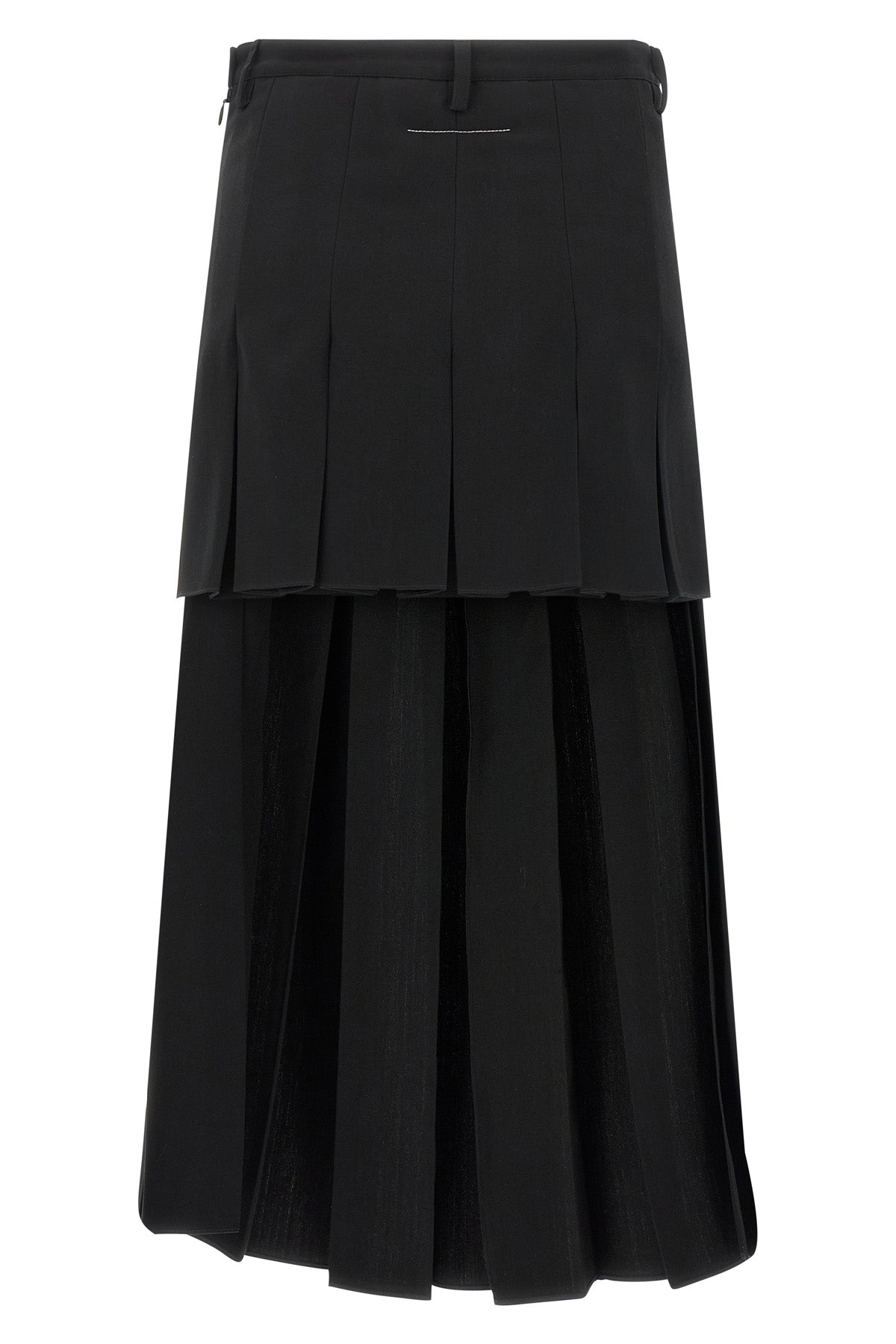 maison margielas mm6 midi skirt redefines classic tailoring through a distincti