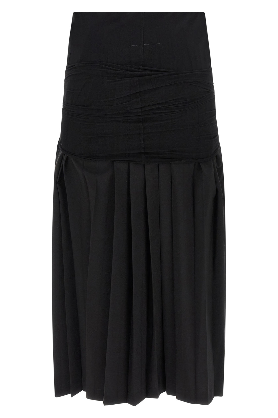MM6 40 double layer midi skirt in pleated wool blend