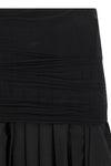 double layer midi skirt in pleated wool blend