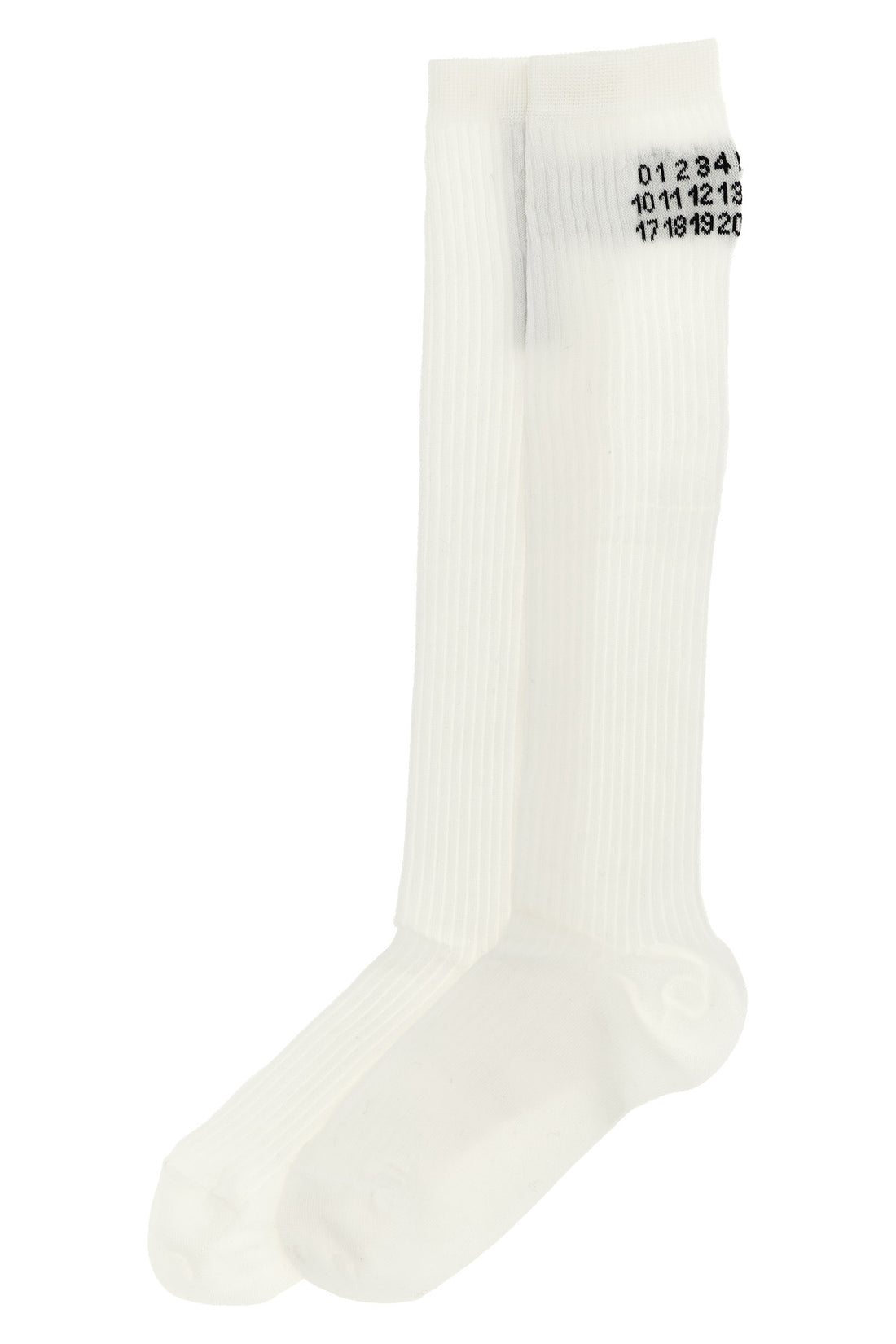 MM6 S bootleg ribbed stretch cotton blend socks