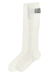 bootleg ribbed stretch cotton blend socks