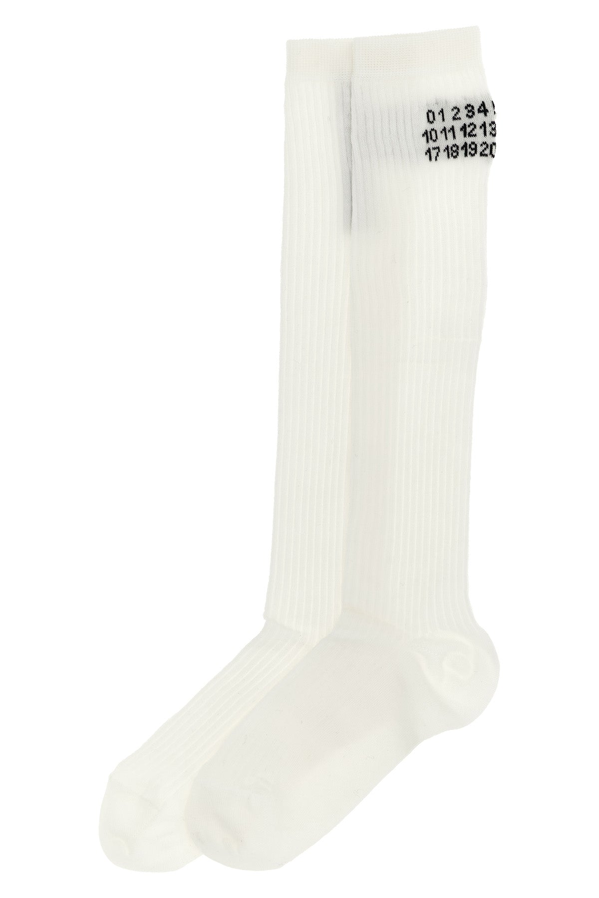 bootleg ribbed stretch cotton blend socks
