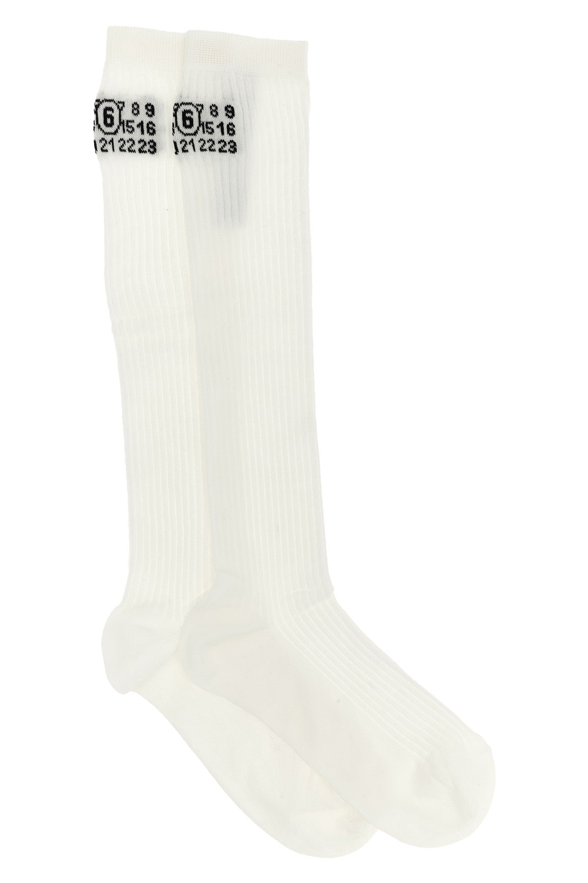 bootleg ribbed stretch cotton blend socks