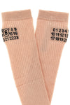 bootleg ribbed stretch cotton blend socks