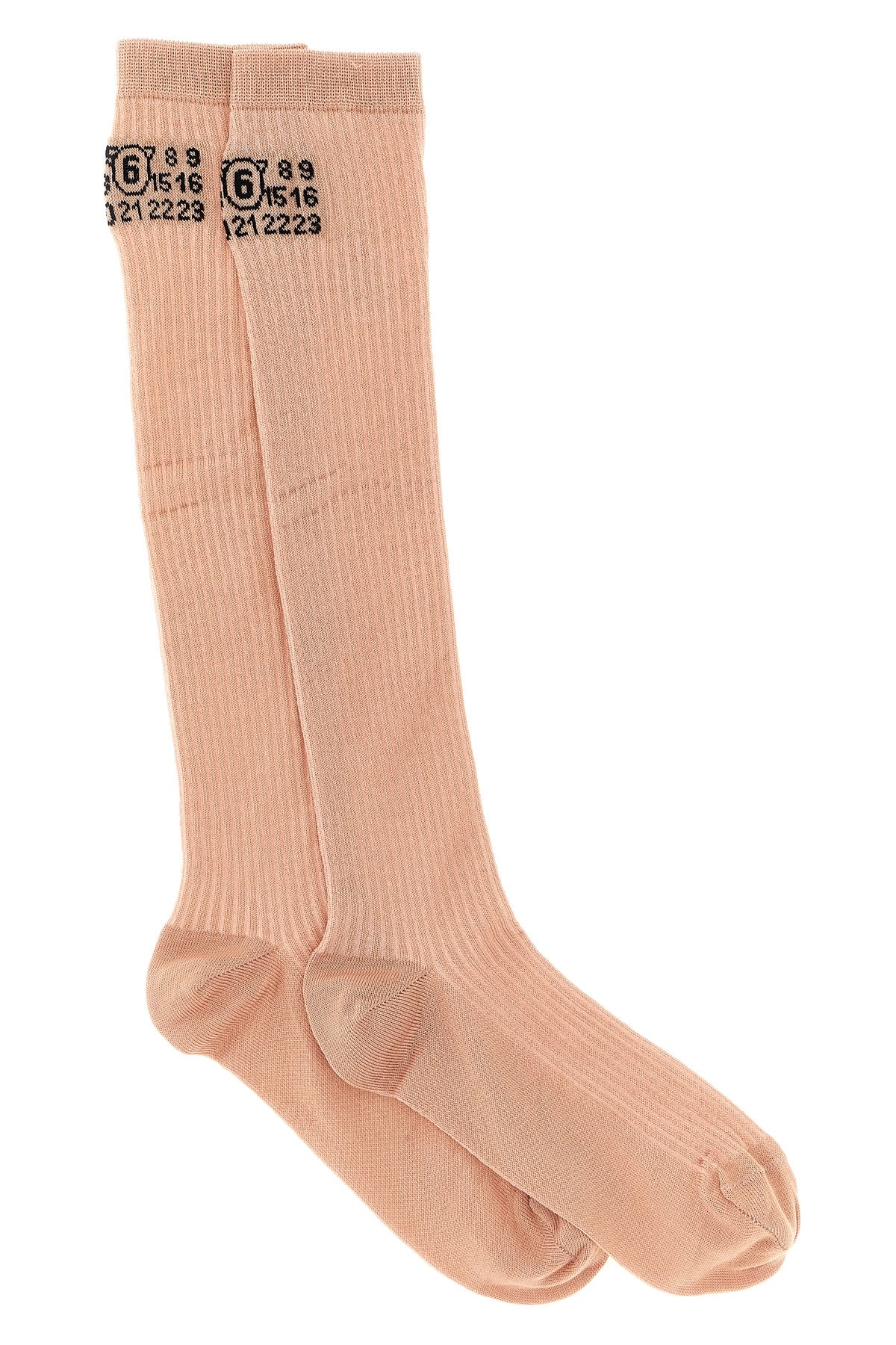 bootleg ribbed stretch cotton blend socks
