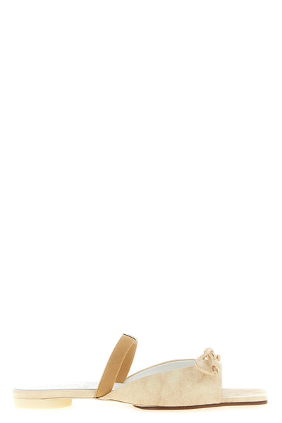 vintage-effect calf leather sandals