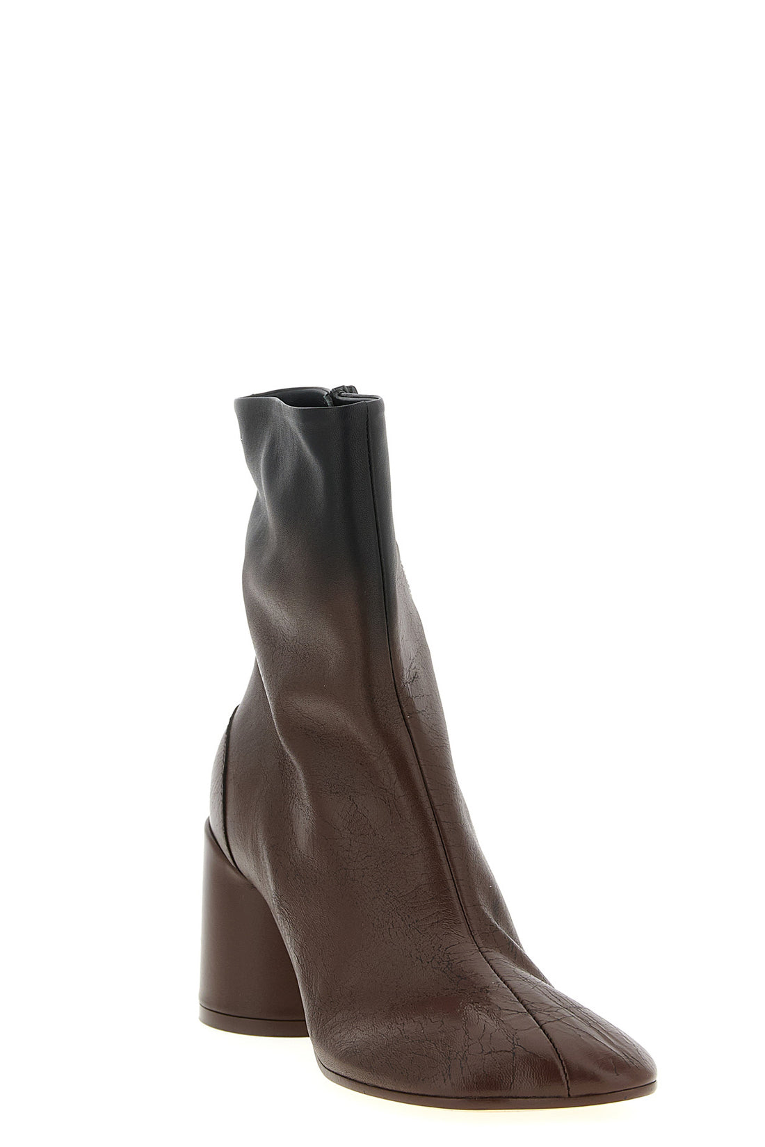 MM6 37 anatomic ankle boots in crinkle effect dégradé leather