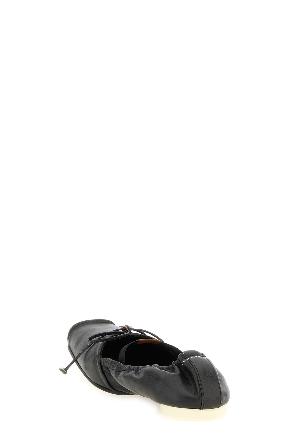 vintage effect calf leather ballet flats