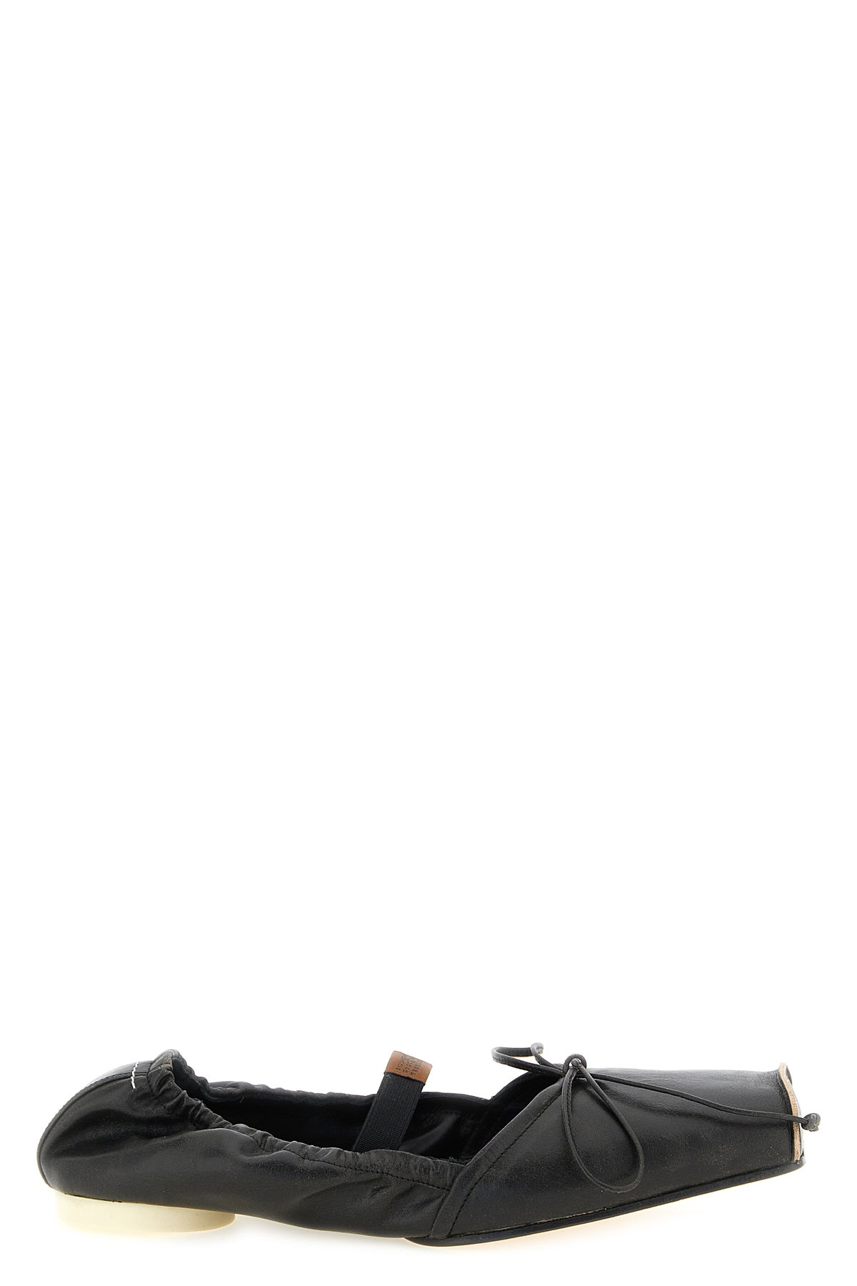 vintage effect calf leather ballet flats
