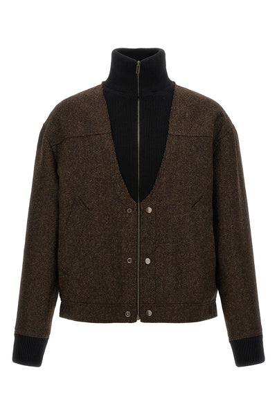 the maison margiela bomber jacket explores the technique of assemblage by combin