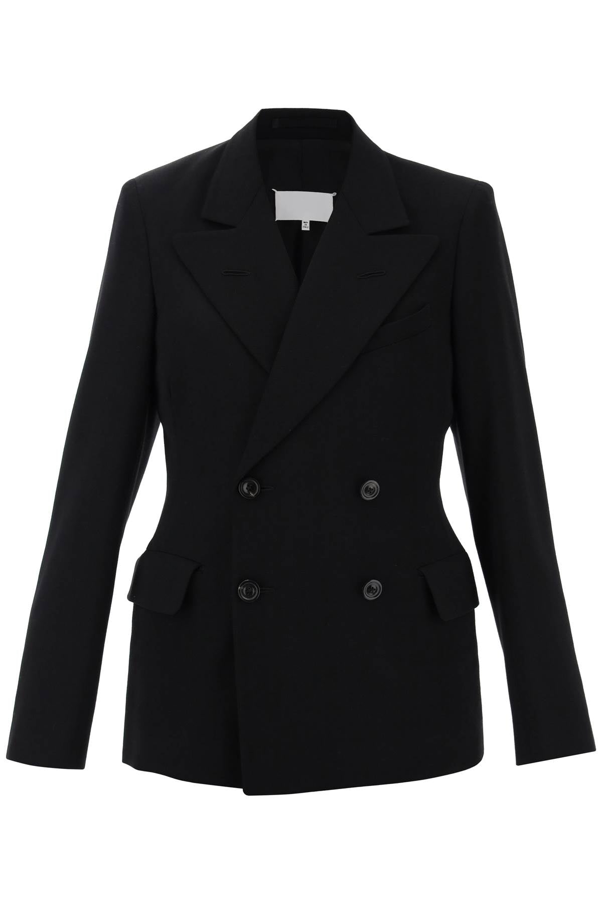 slim-fit wool jacket with a fitted waist