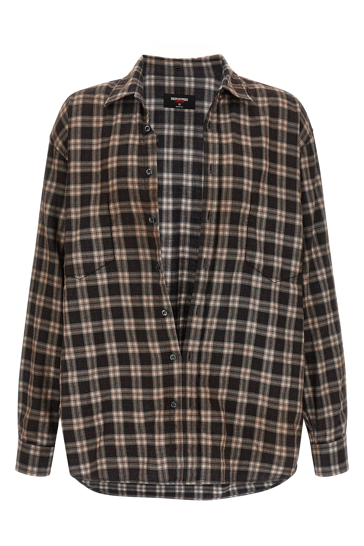 magliano x dsquared2 capsule shirt in all-over check patterned cotton