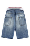 surfer 13 oz stone washed used-effect cotton denim bermuda shorts