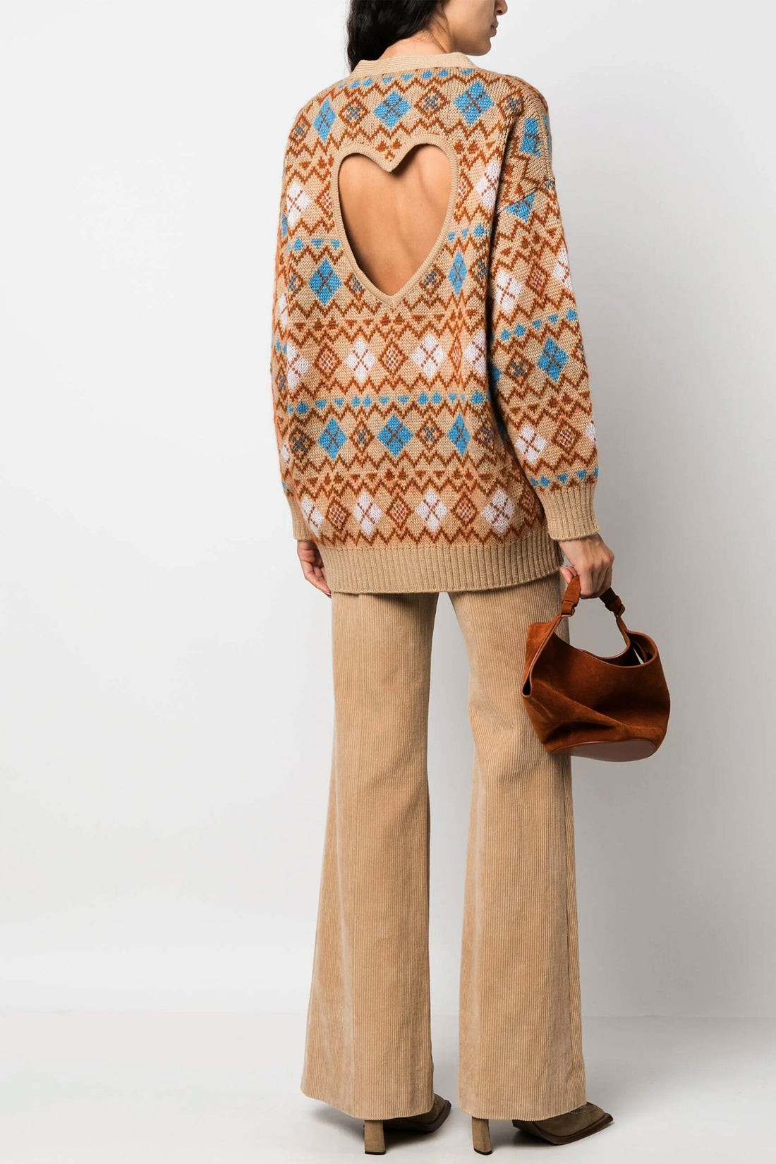 DSQUARED2 XXS heart vintage shetland cardigan in wool blend