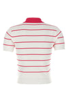 striped polo shirt in ribbed viscose blend