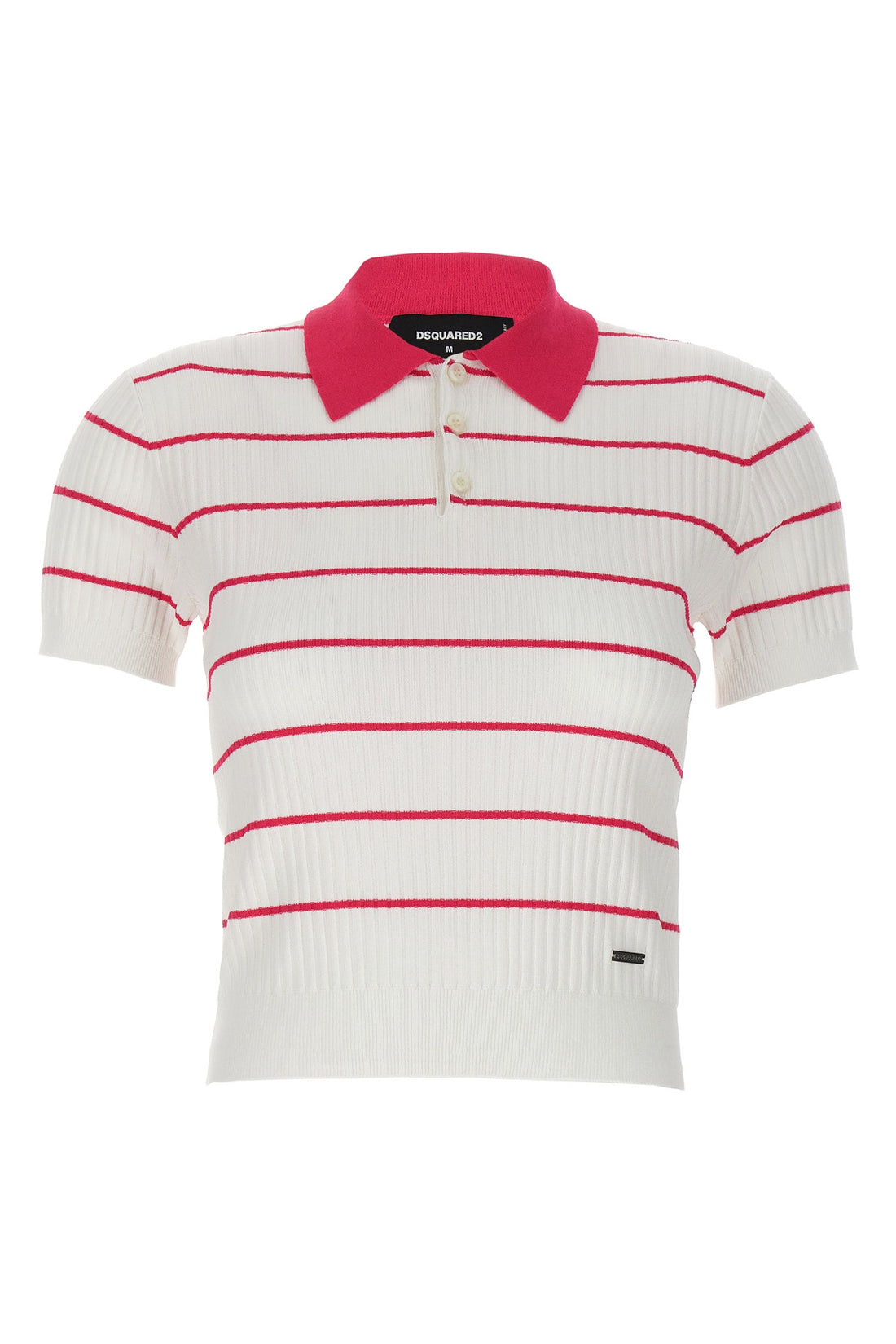 DSQUARED2 M striped polo shirt in ribbed viscose blend
