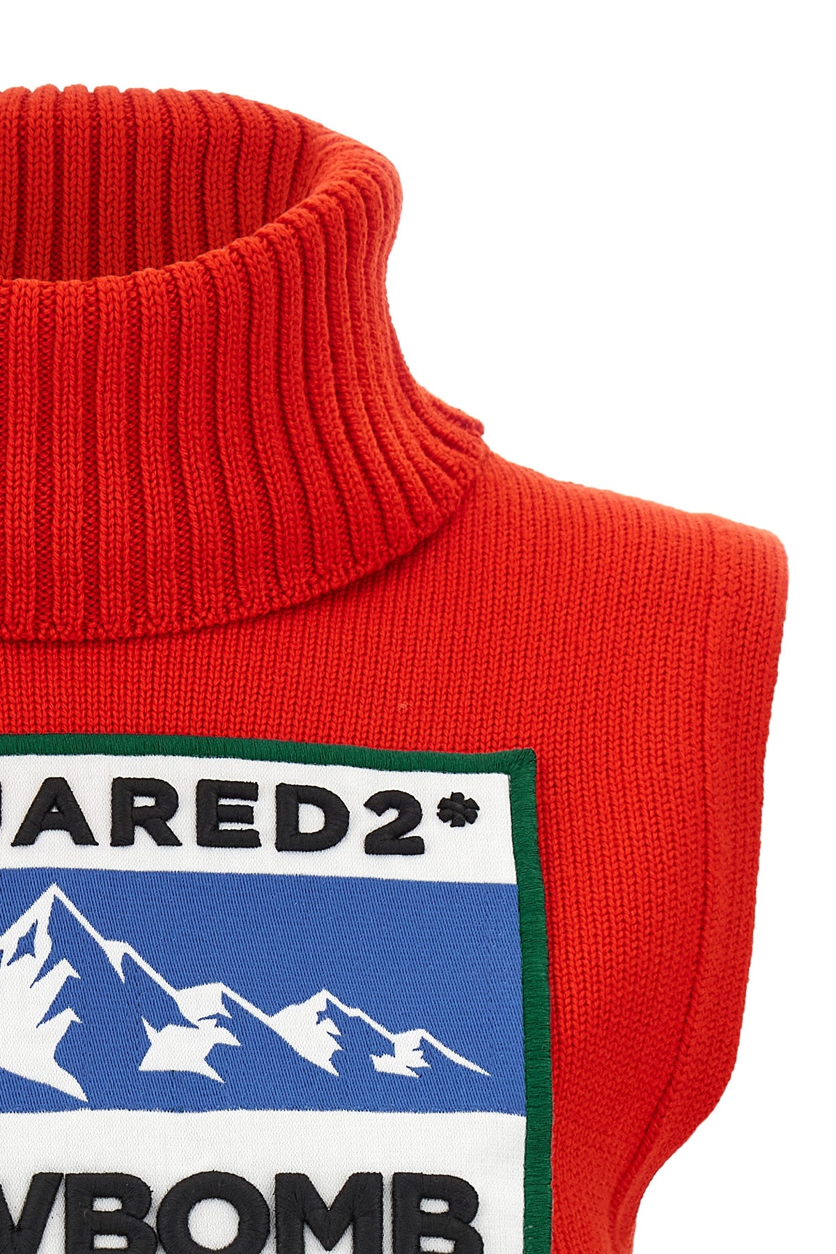 the dsquared2 après ski turtleneck vest redefines winter knitwear through bold