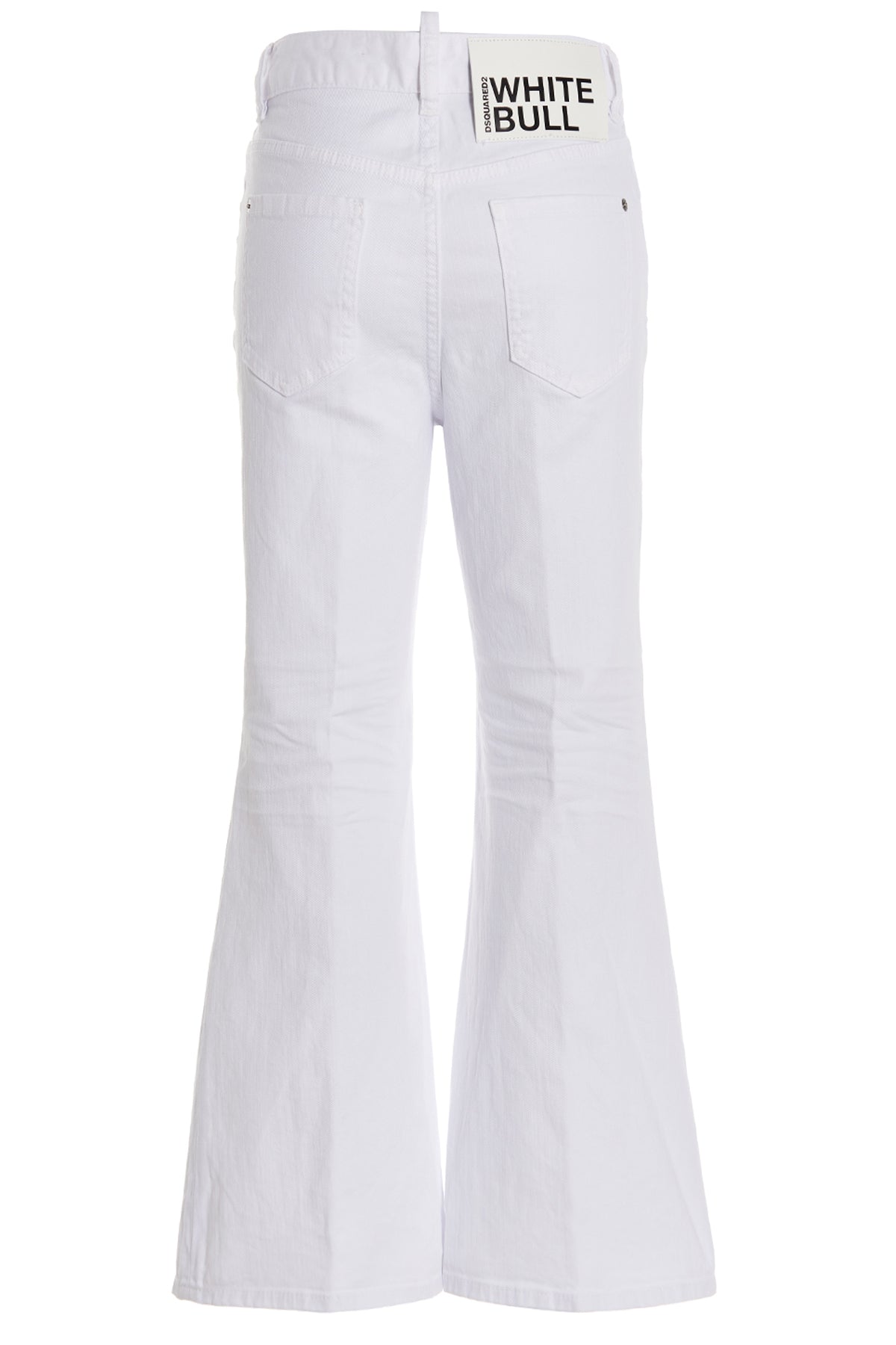 super flared cropped cotton denim jeans