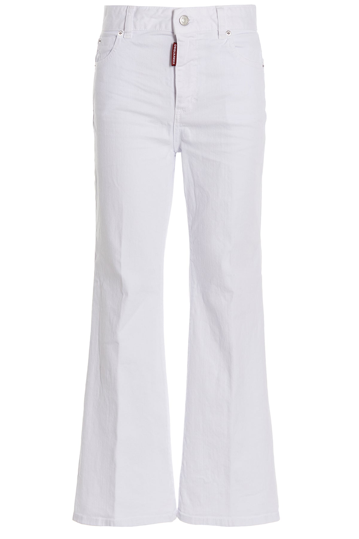 super flared cropped cotton denim jeans