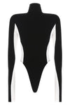 the dsquared2 bodysuit redefines the silhouette through a graphic and sculptural