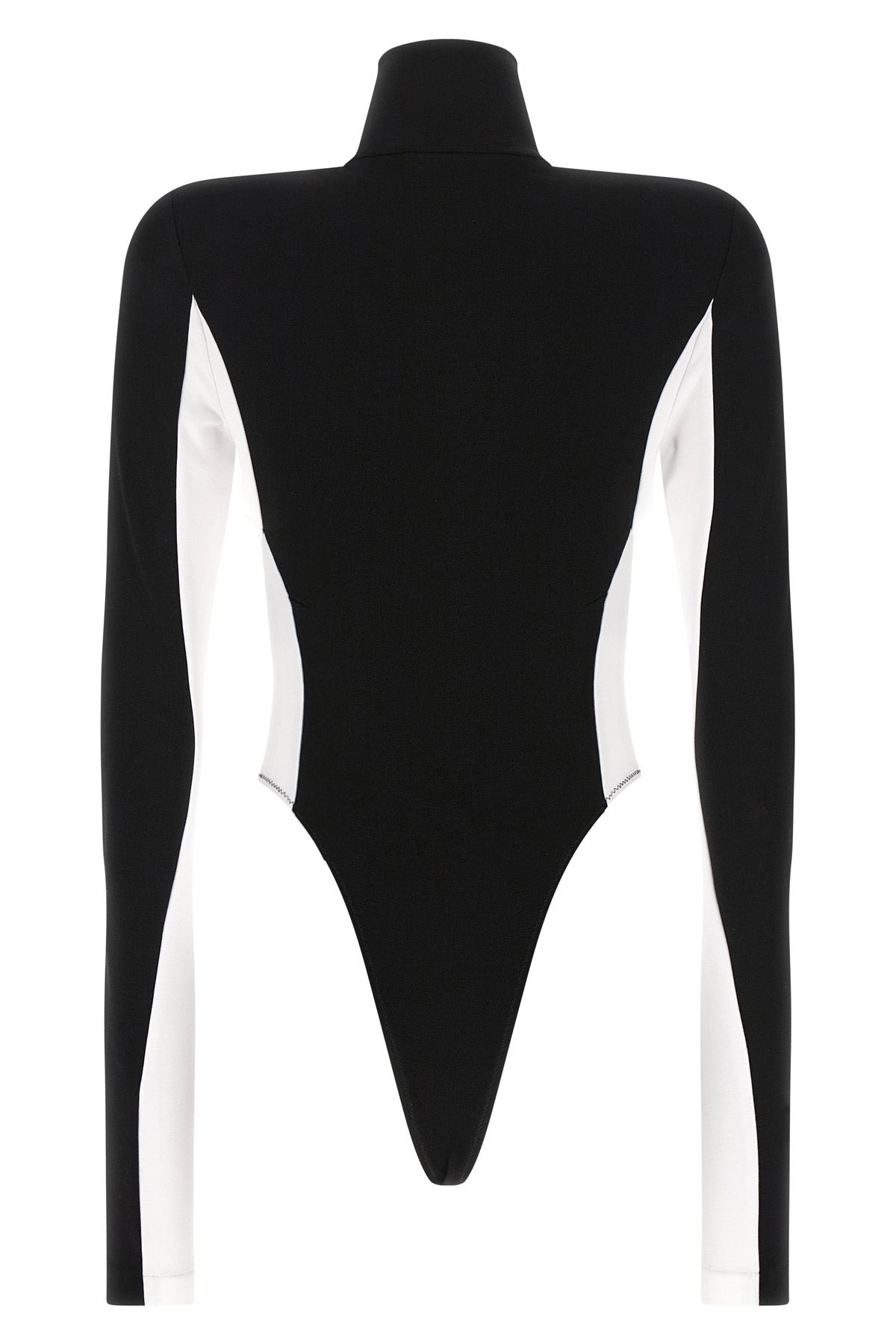 the dsquared2 bodysuit redefines the silhouette through a graphic and sculptural