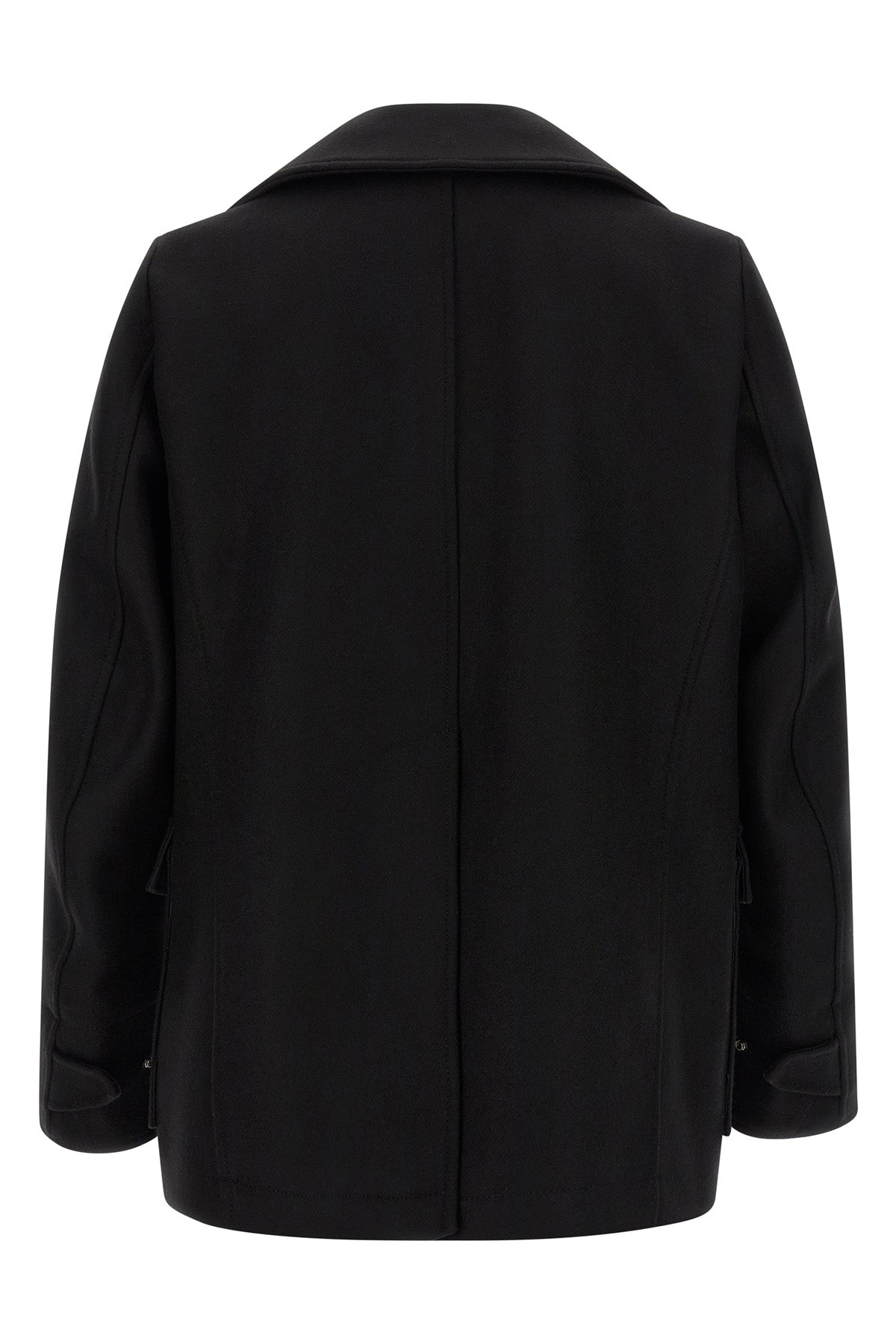 the double-breasted coat lined