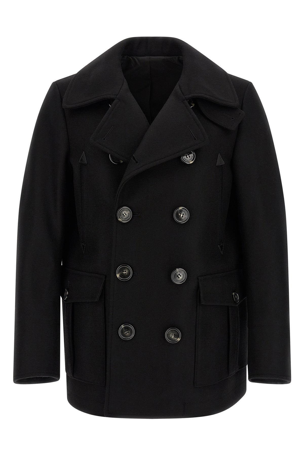 the double-breasted coat lined