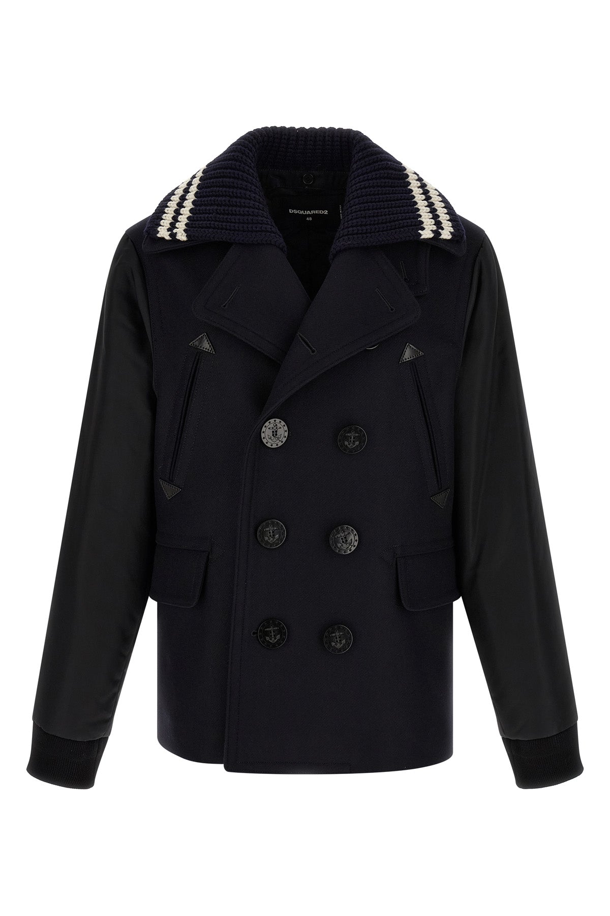 hybrid peacoat double-breasted wool coat