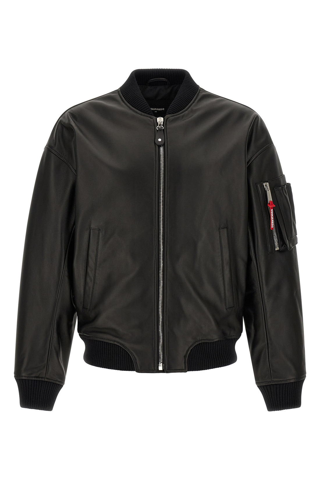 DSQUARED2 48 leather bomber jacket