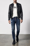 bad boy biker jacket in used-effect leather