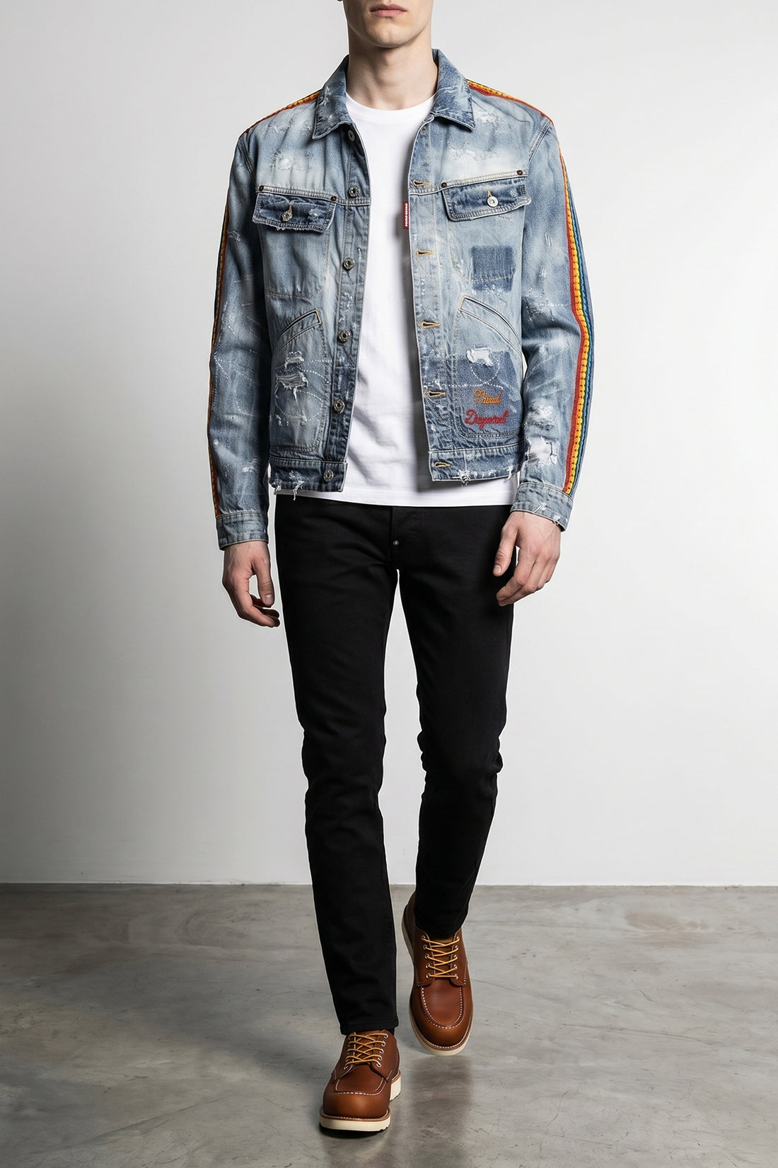 DSQUARED2 50 la jean destroyed effect cotton denim jacket