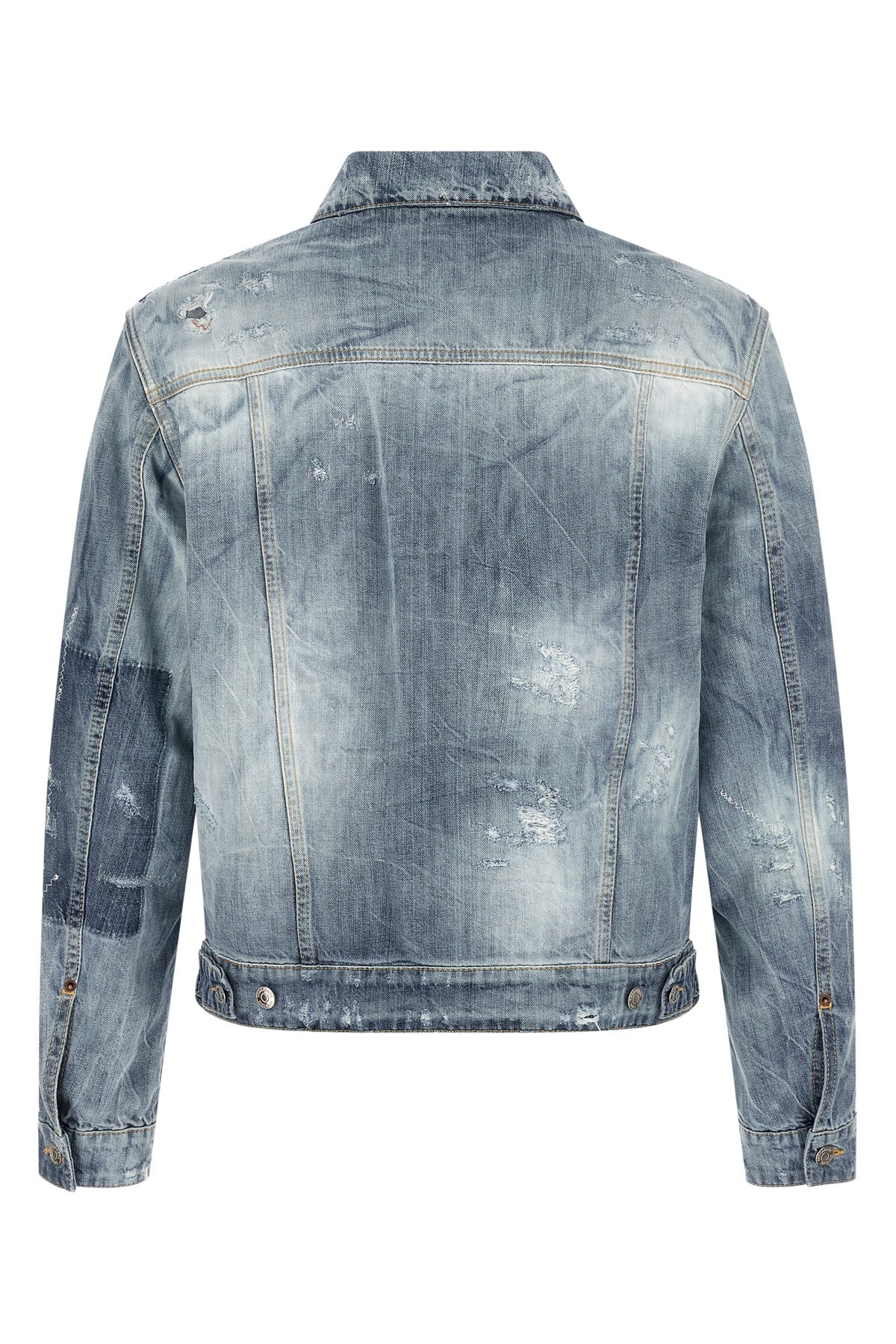 la jean destroyed effect cotton denim jacket