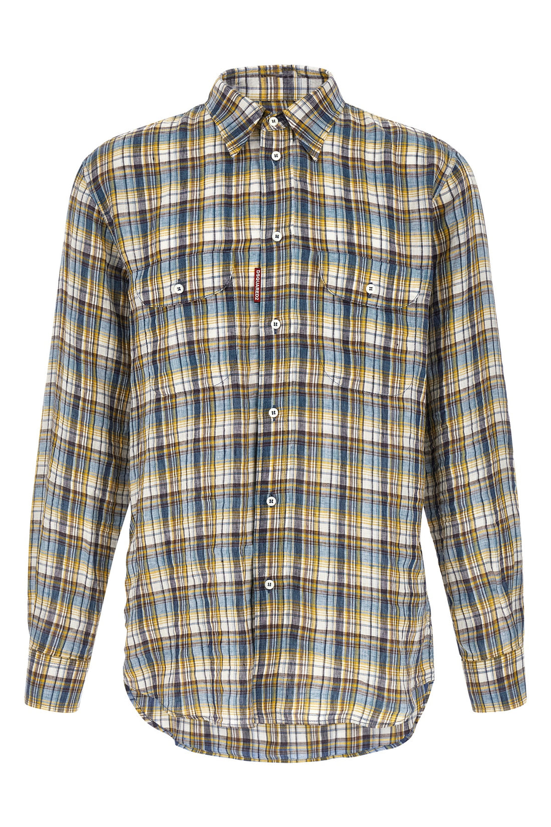 DSQUARED2 50 canadian vintage plaid linen shirt