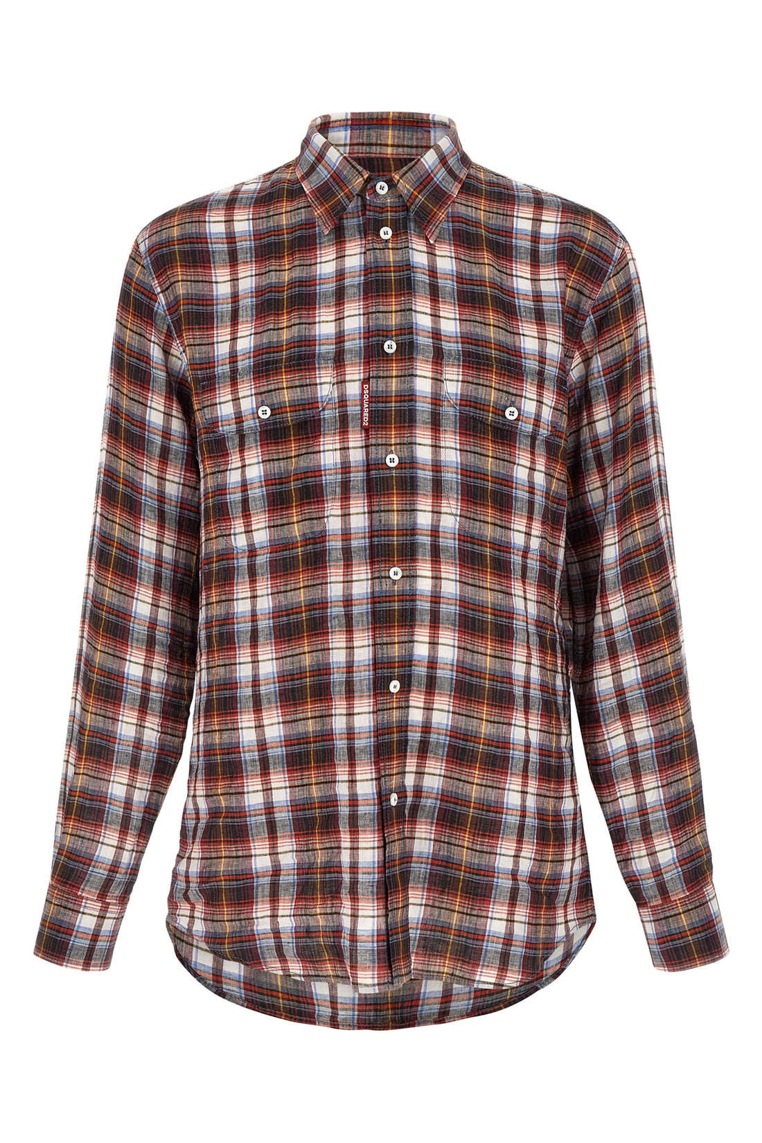 DSQUARED2 50 canadian vintage plaid linen shirt