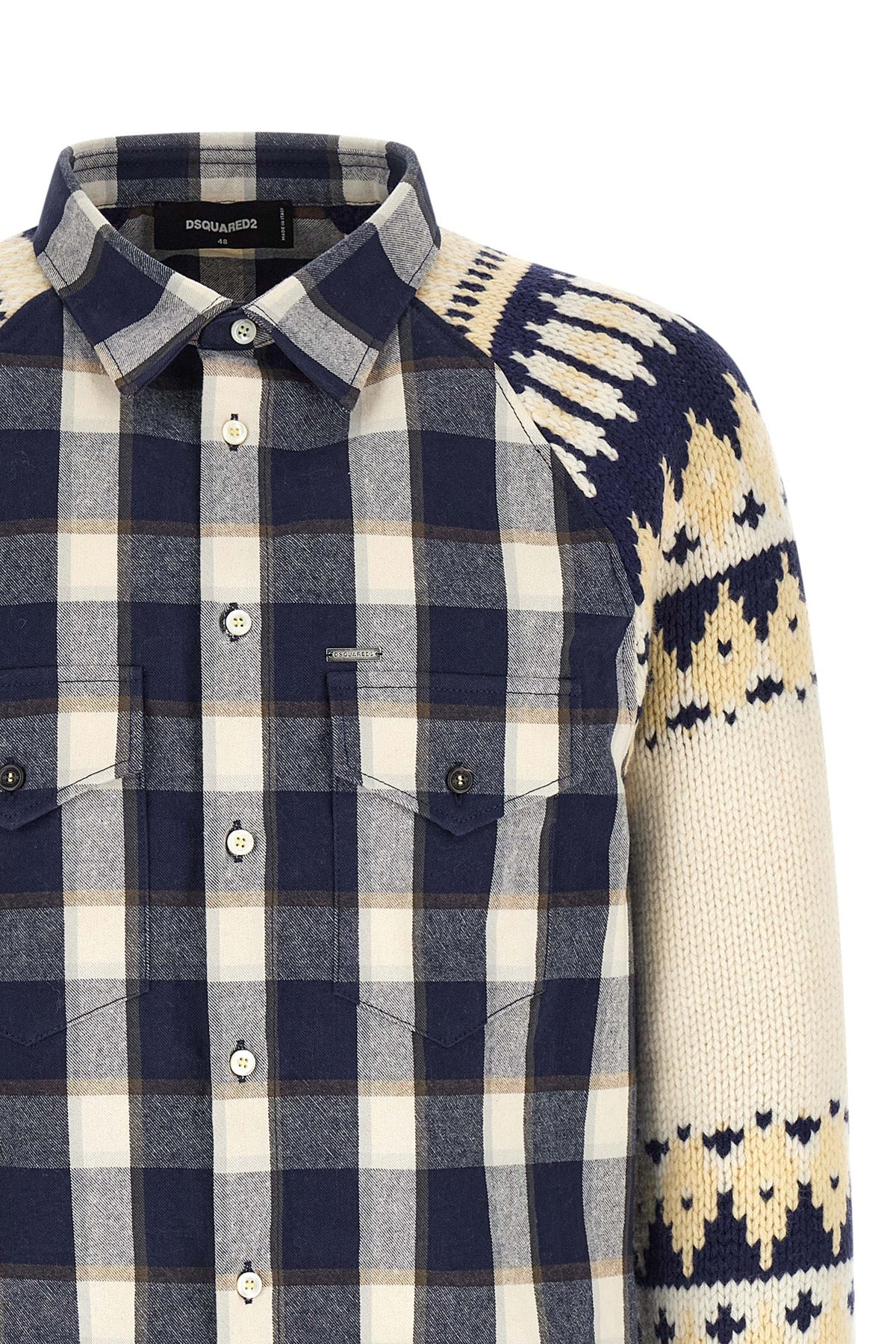 the classic check drawstring dsquared2 shirt features an innovative hybrid con