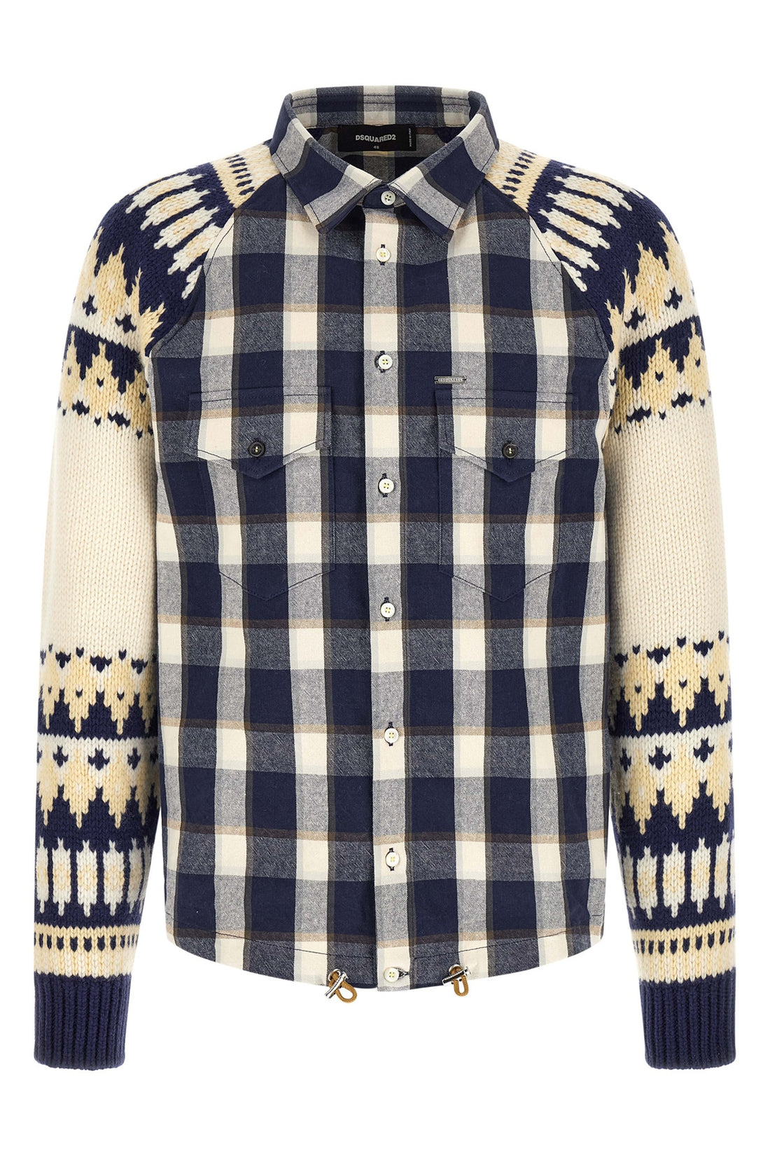 DSQUARED2 46 the classic check drawstring dsquared2 shirt features an innovative hybrid con