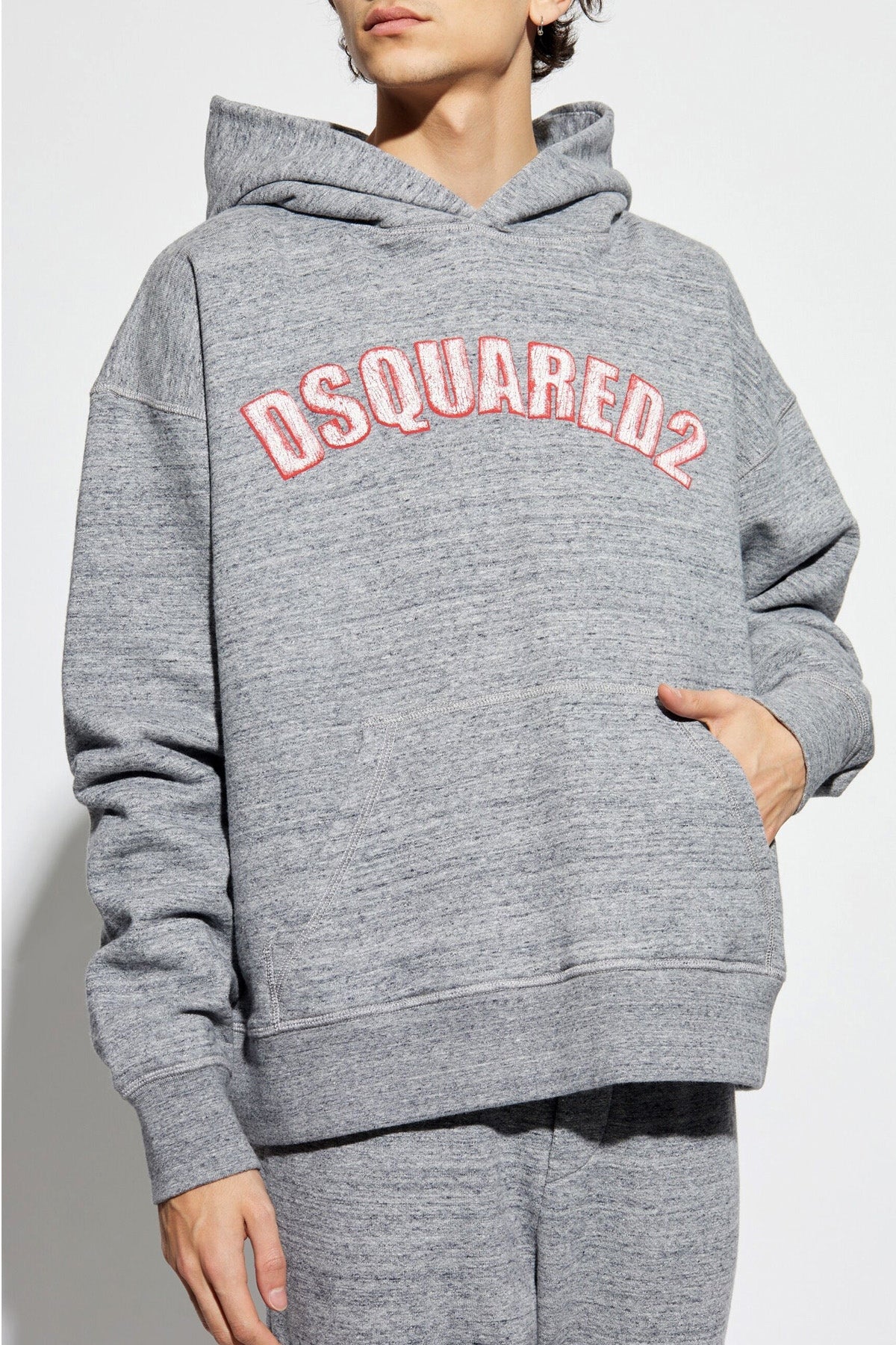 nyc fit hoodie in melange brushed cotton