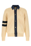 denim mix d2 cotton blend knit cardigan