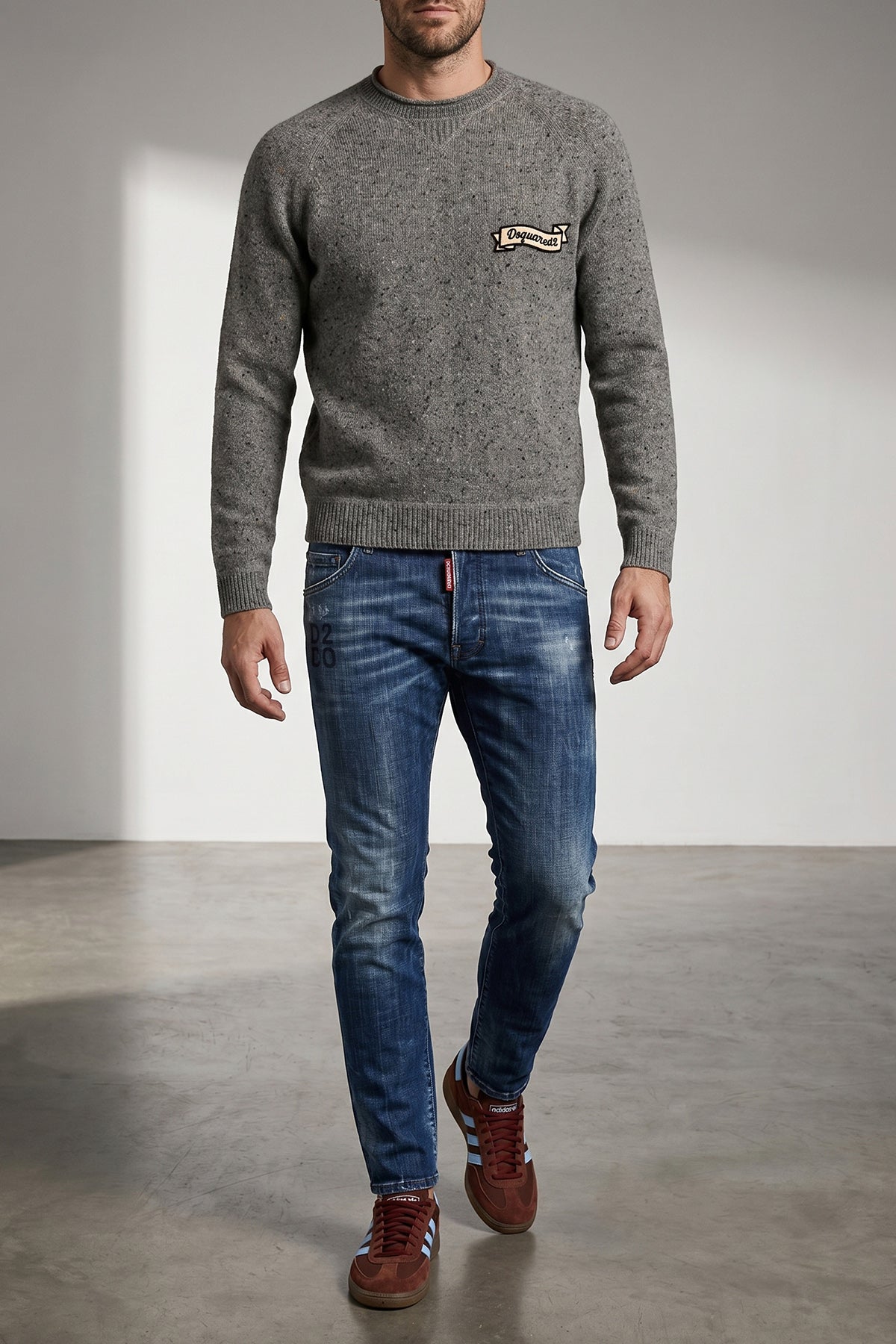 knop yarn knit wool sweater