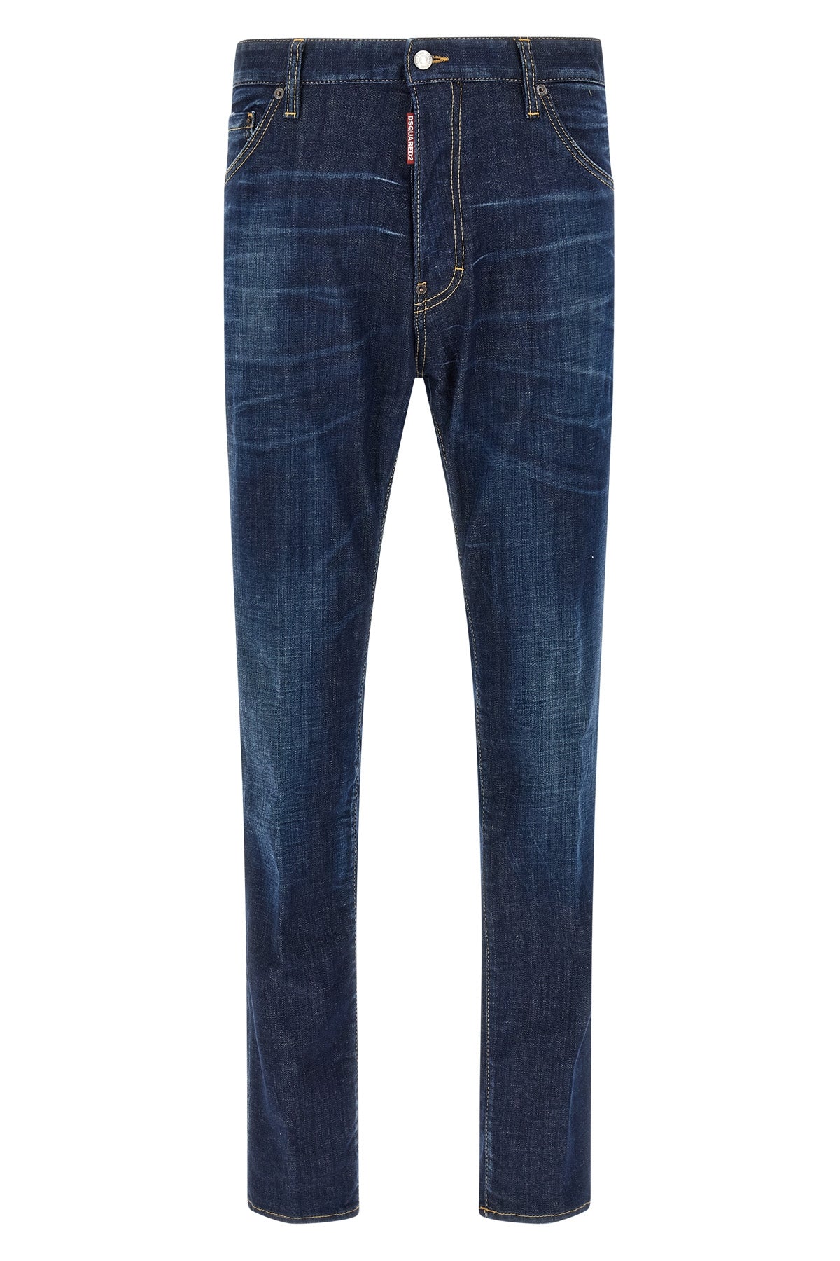 cool guy used-effect stonewashed cotton denim jeans