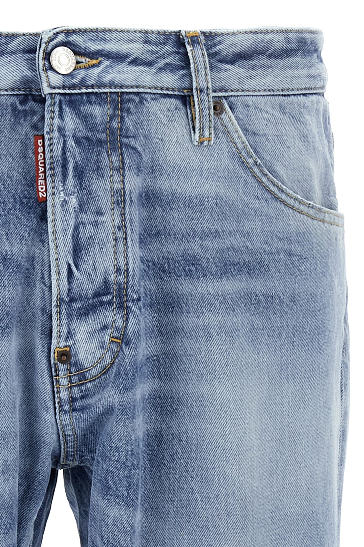 cool guy used-effect stonewashed cotton denim jeans