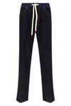 crinkled cotton and hemp blend denim jeans