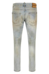 teddy used-effect stonewashed cotton denim jeans