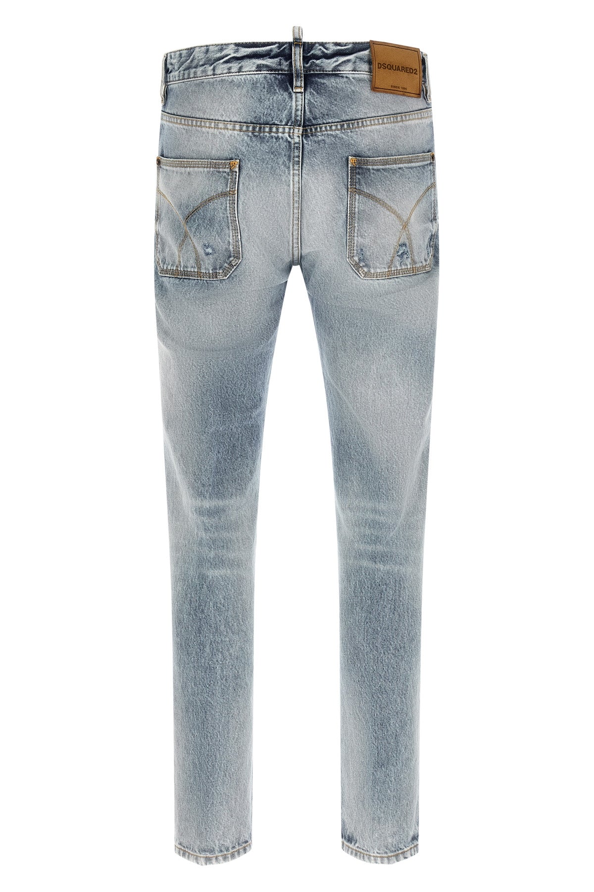 teddy used-effect stonewashed cotton denim jeans